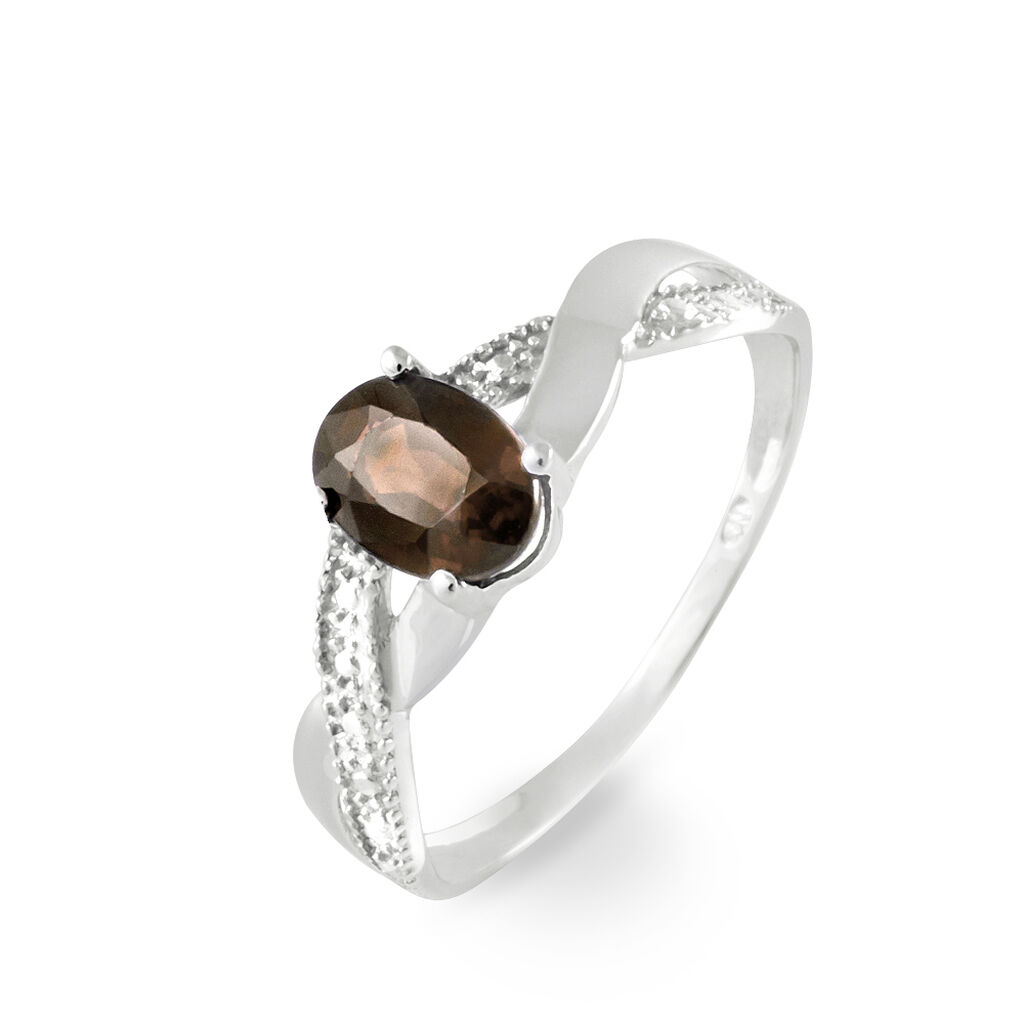 Bague Candice Or Blanc Quartz - Bagues solitaires Femme | Histoire d&rsquo;Or