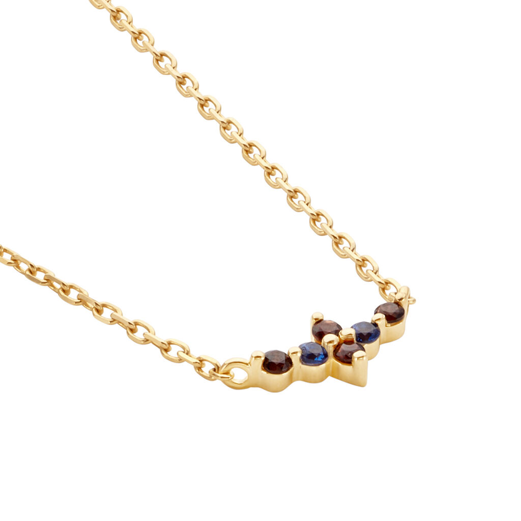 Collier C&eacute;ph&eacute;e Plaqu&eacute; Or Dor&eacute; Pierres De Synth&egrave;ses - Colliers fantaisie Femme | Histoire d&rsquo;Or