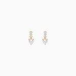 Boucles D'Oreilles Puces Luminita Argent Dor&eacute; A L'Or 750/1000 Oxyde De Zirconium - Boucles d'oreilles fantaisie Enfant | Histoire d&rsquo;Or