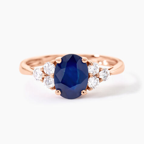 Bague Lea Or Rose Saphir Et Diamant - Bagues solitaires Femme | Histoire d&rsquo;Or