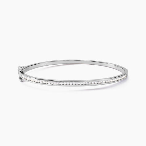 Bracelet Jonc Laurianne Argent Blanc Oxyde De Zirconium - Bracelets joncs Femme | Histoire d&rsquo;Or