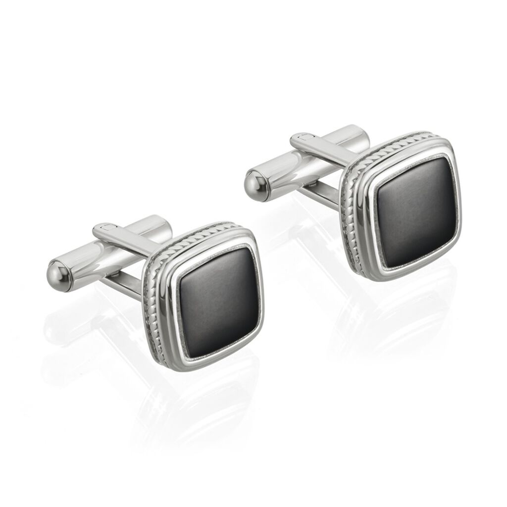 Boutons De Manchette Acier Bicolore Leucetios - Boutons de manchette Homme | Histoire d’Or