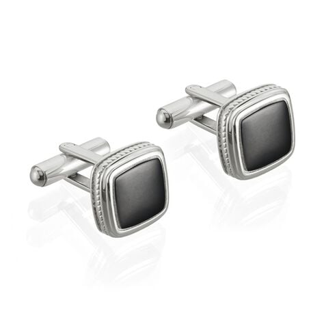 Boutons De Manchette Acier Bicolore Leucetios - Boutons de manchette Homme | Histoire d’Or