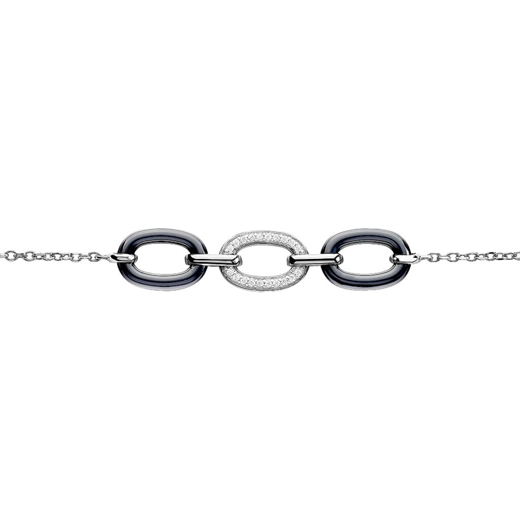 Bracelet Eulalie Argent Blanc C&eacute;ramique Et Oxyde De Zirconium - Bracelets Femme | Histoire d&rsquo;Or