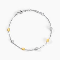 Bracelet Tiwa Argent Bicolore Oxyde De Zirconium