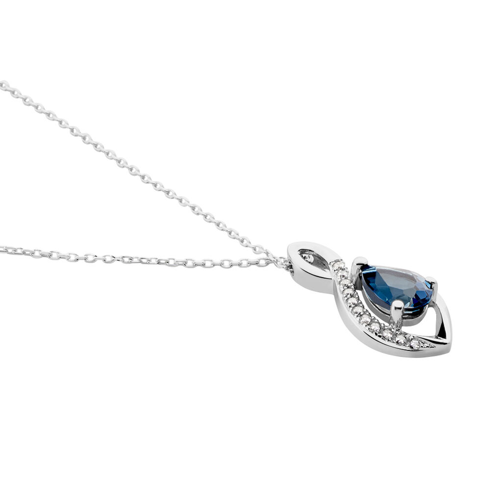 Collier Dalil Or Blanc Topaze Oxyde - Colliers Femme | Histoire d&rsquo;Or
