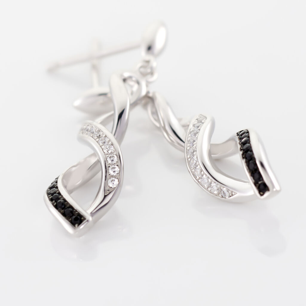 Boucles D'oreilles Pendantes Claudia Argent Blanc Oxyde De Zirconium - Boucles d'oreilles fantaisie Femme | Histoire d’Or