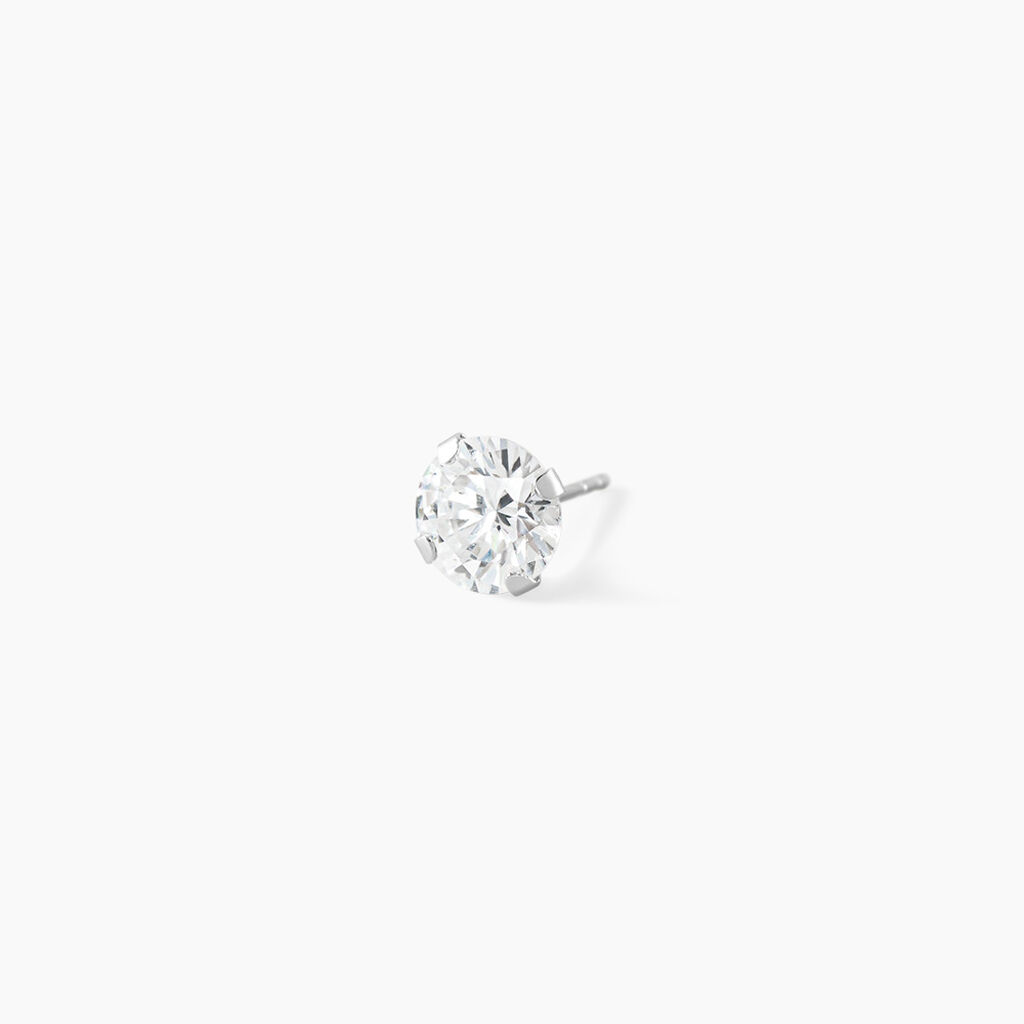Boucles D'Oreilles Puces Iarfhlaith Or Blanc Oxyde De Zirconium - Clous d'oreilles Homme | Histoire d&rsquo;Or