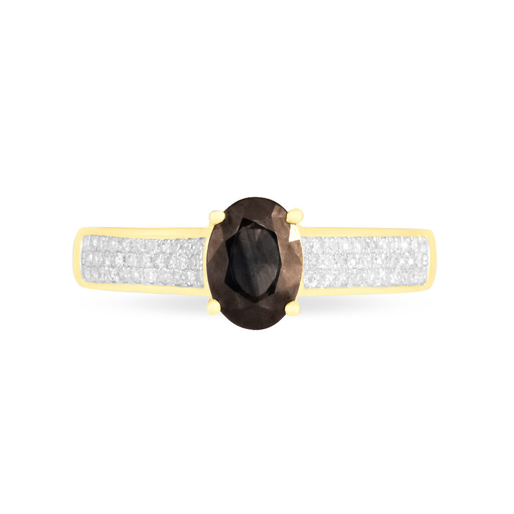 Bague Crista Or Jaune Quartz Et Diamant - Bagues solitaires Femme | Histoire d&rsquo;Or
