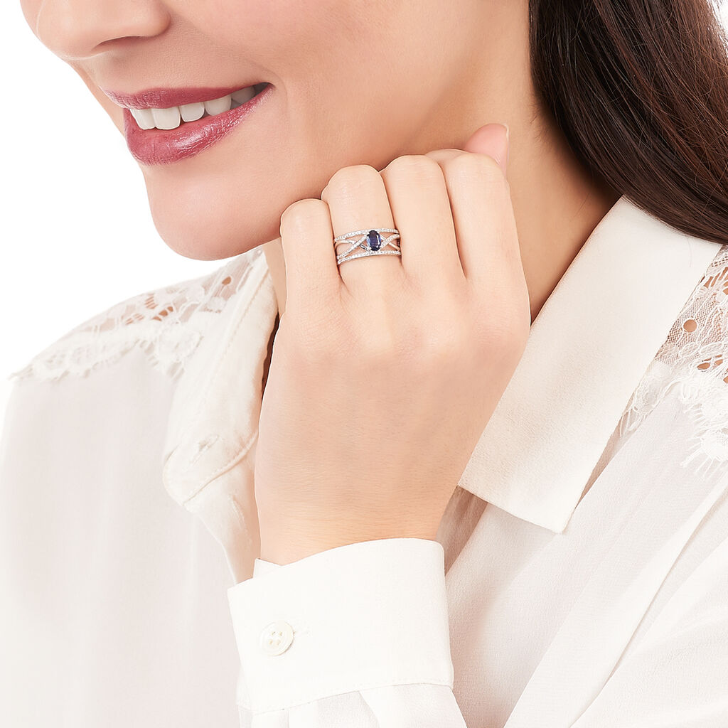 Bague Emeralina Or Blanc Saphir Et Diamant - Bagues solitaires Femme | Histoire d’Or