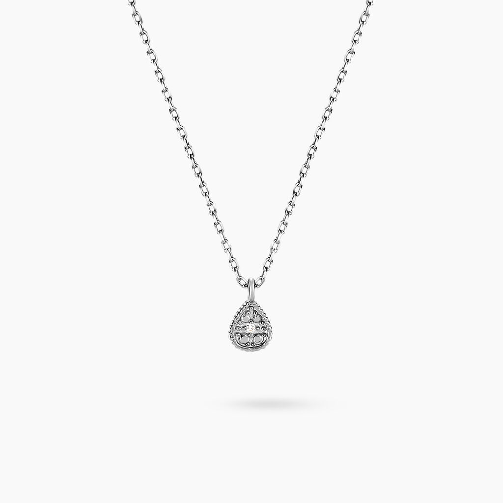 Collier Mon 1er Diamant Or Blanc Diamant - Colliers Femme | Histoire d’Or