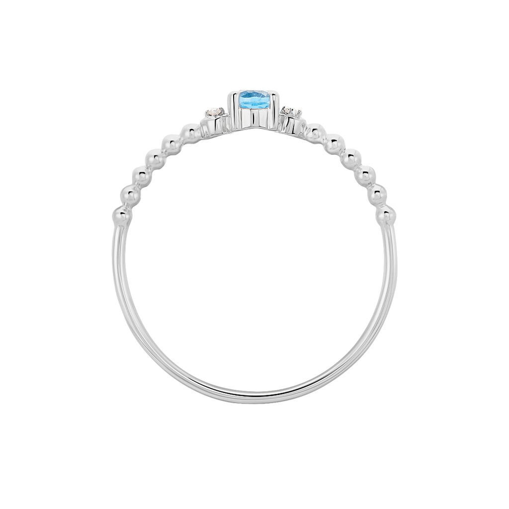Bague Noria Or Blanc Topaze Et Oxyde De Zirconium - Bagues solitaires Femme | Histoire d&rsquo;Or