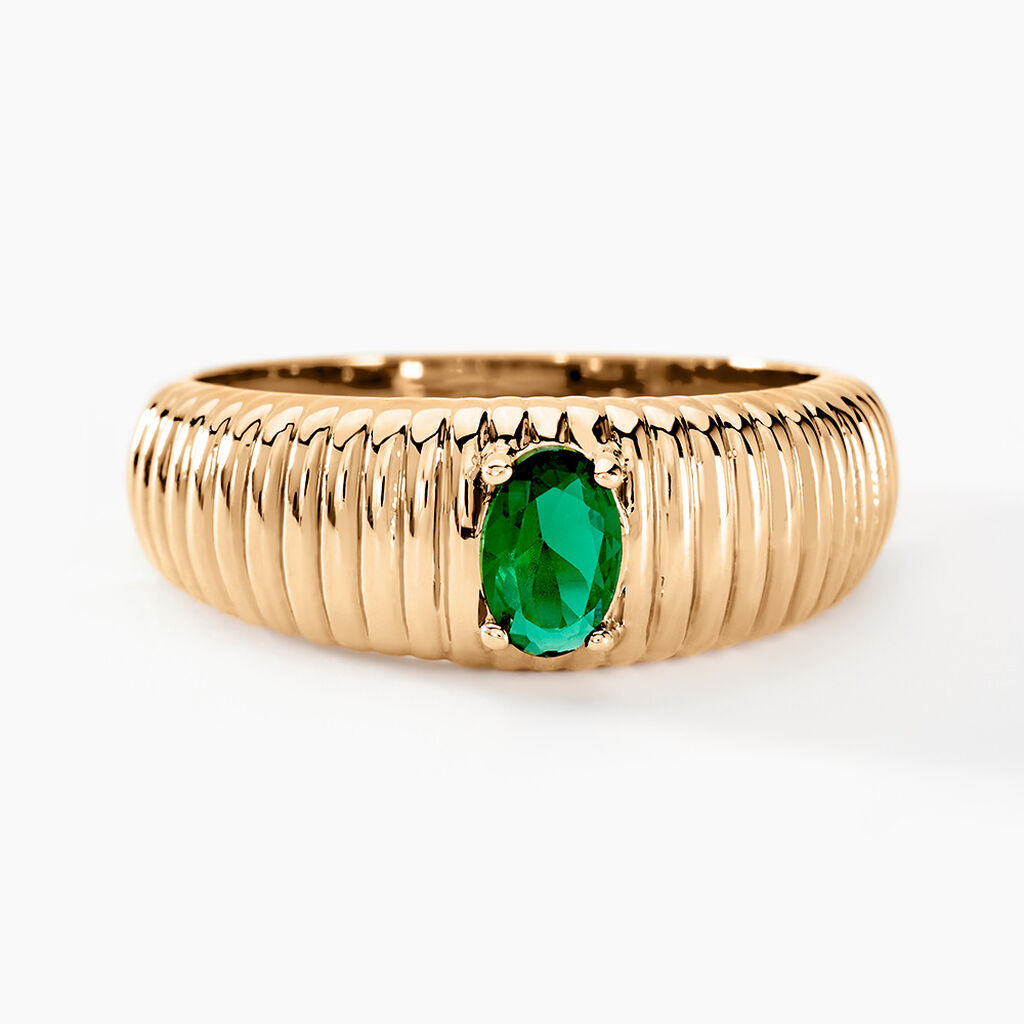 Bague Dune Plaqué Or Doré Verre - Bagues avec pierre Femme | Histoire d’Or