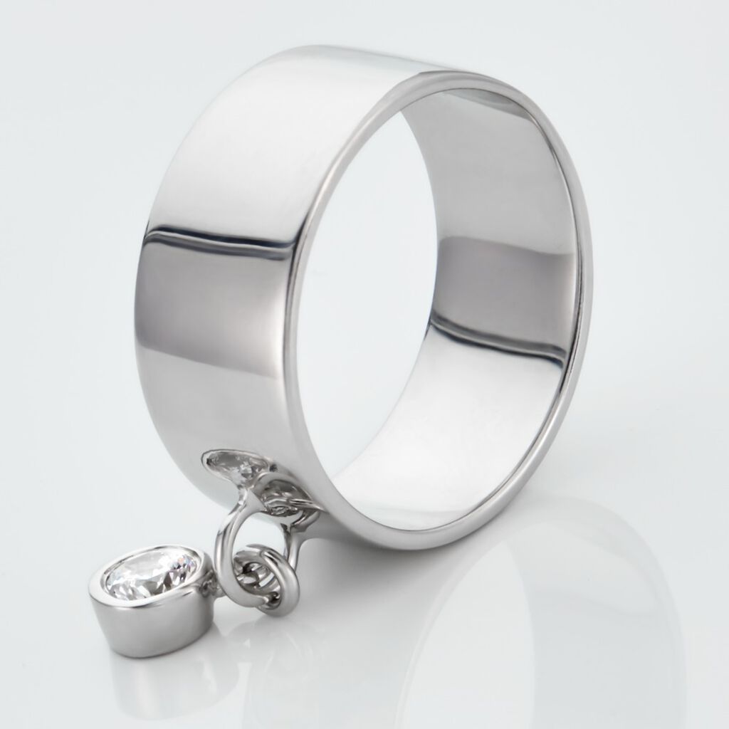 Bague Argent Blanc Ainslie Oxyde De Zirconium - Bagues solitaires Femme | Histoire d&rsquo;Or