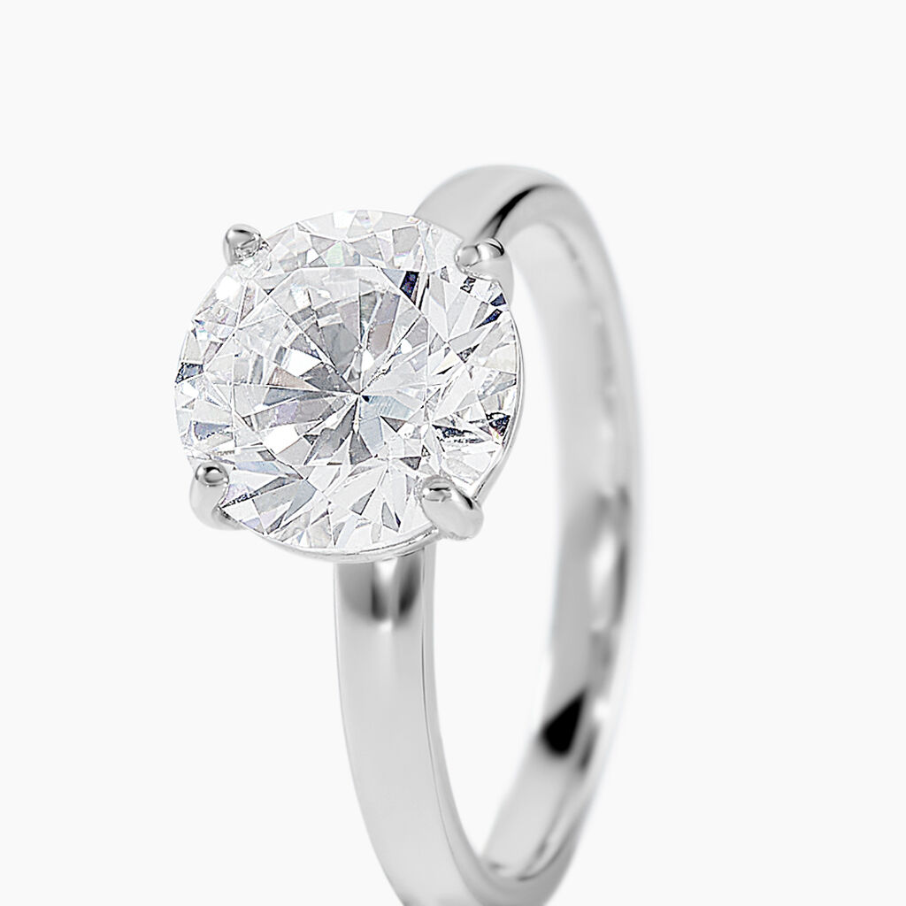 Bague Solitaire Stella Argent Blanc Oxyde De Zirconium - Bagues solitaires Femme | Histoire d&rsquo;Or