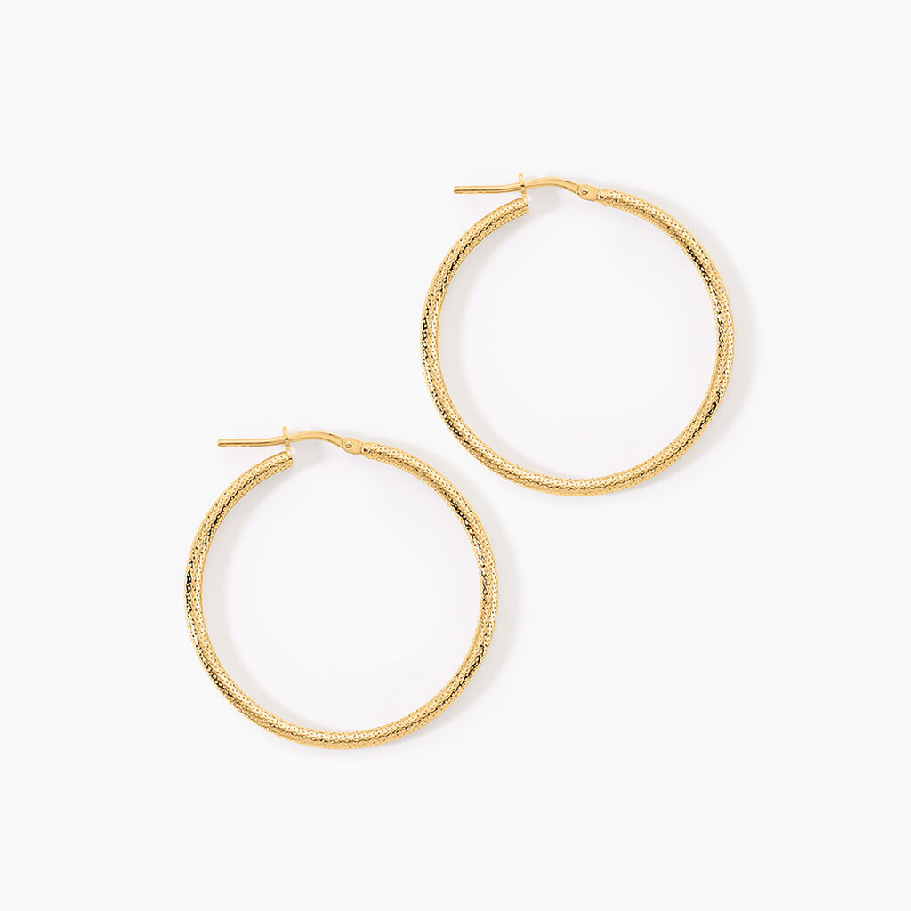 Cr&eacute;oles Ulrica Argent Dor&eacute; A L'Or 750/1000 - Boucles d'oreilles cr&eacute;oles Femme | Histoire d&rsquo;Or