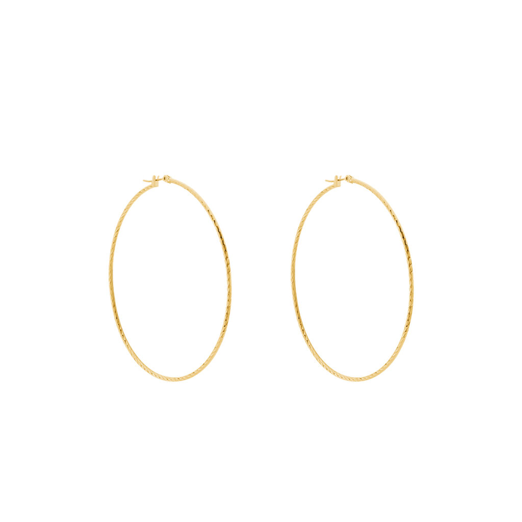 Créoles Anusha Plaqué Or Jaune - Boucles d'oreilles créoles Femme | Histoire d’Or