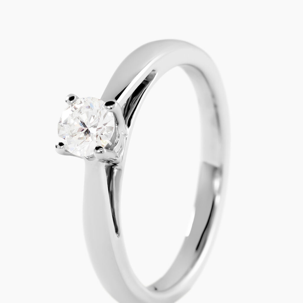 Bague Solitaire Iris Or Blanc Diamant - Bagues solitaires Femme | Histoire d&rsquo;Or