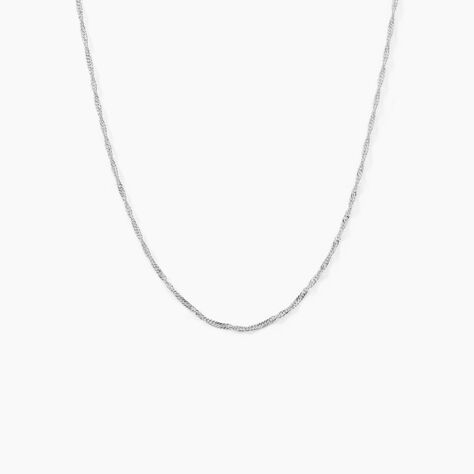 Cha&icirc;ne Imanie Maille Singapour Or Blanc - Chaines Femme | Histoire d&rsquo;Or