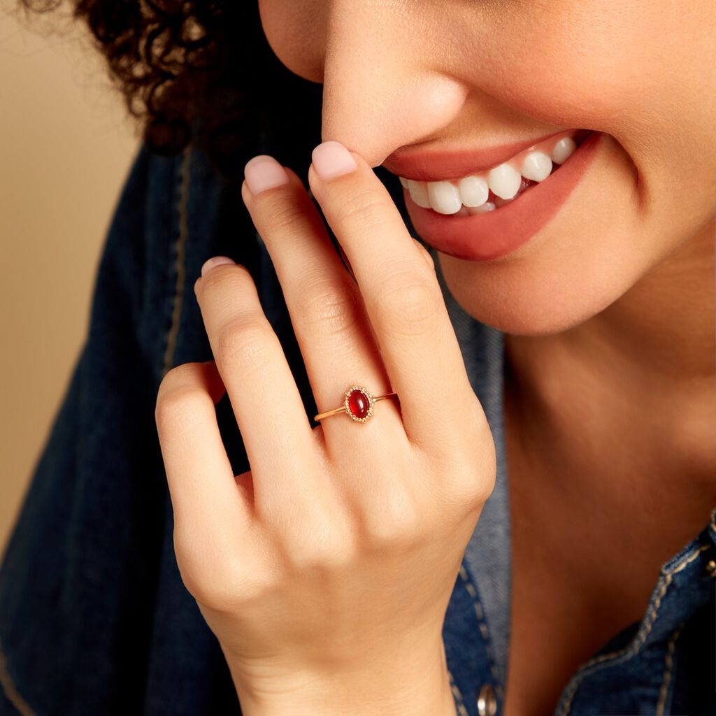 Bague Vintage Love Plaqué Or Jaune Agate - Bagues solitaires Femme | Histoire d’Or