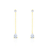 Boucles D'oreilles Pendantes Regane Or Jaune Oxyde De Zirconium