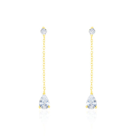 Boucles D'oreilles Pendantes Regane Or Jaune Oxyde De Zirconium - Boucles d'oreilles pendantes Femme | Histoire d’Or
