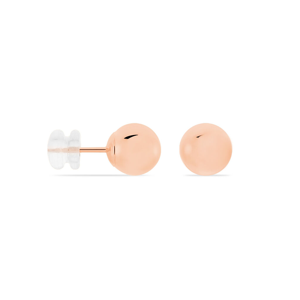 Boucles D'oreilles Puces Fidelia Boule Or Rose - Clous d'oreilles Femme | Histoire d’Or