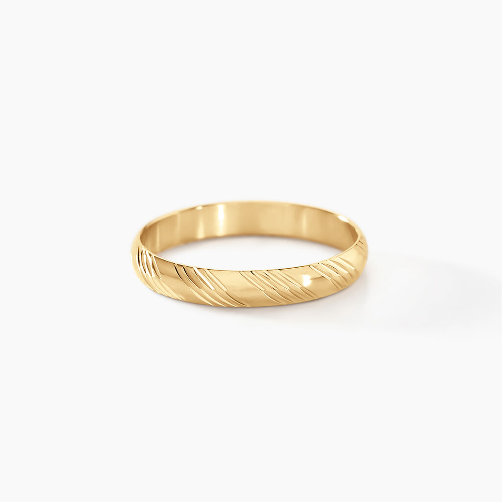 Alliance Hercule Striee Demi Jonc Classique Or Jaune - Alliances Famille | Histoire d’Or