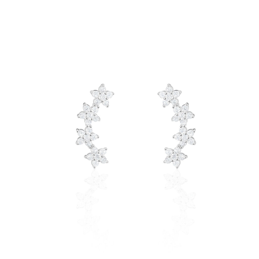 Boucles D'oreilles Grimpantes Sohalia Argent Blanc Oxyde De Zirconium - Boucles d'oreilles fantaisie Femme | Histoire d’Or