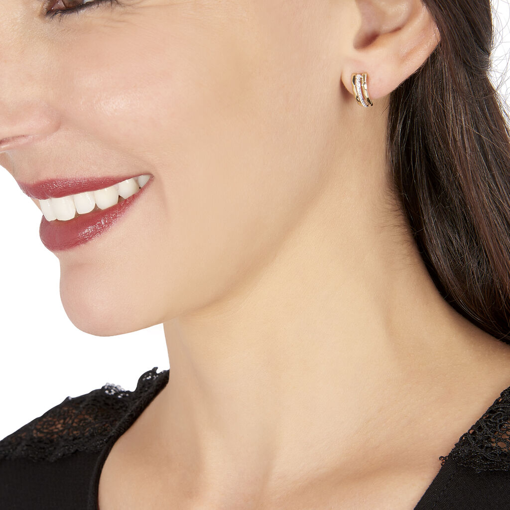 Boucles D'oreilles Pendantes Allyson Or Jaune Oxyde De Zirconium - Boucles d'oreilles pendantes Femme | Histoire d&rsquo;Or