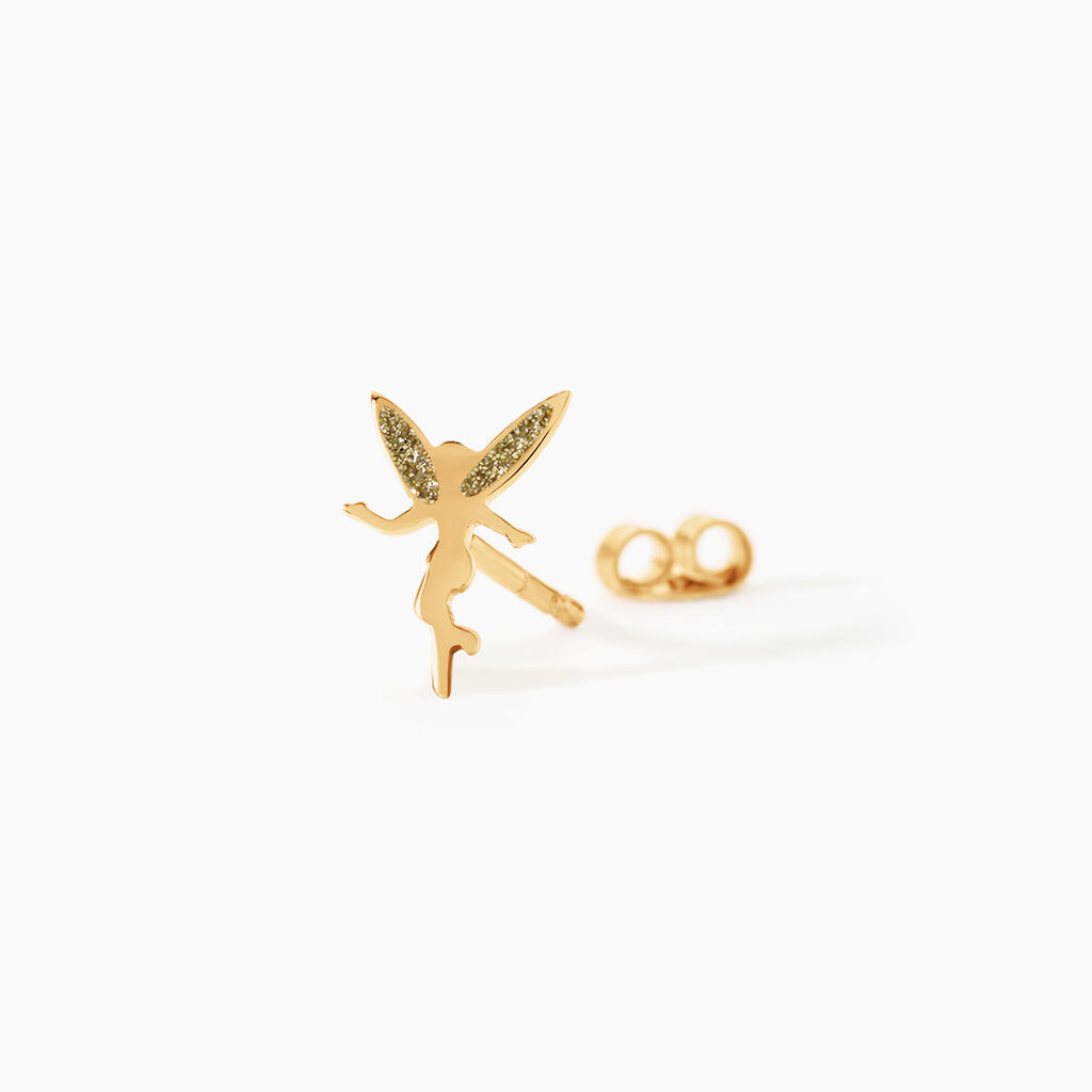 Boucles D'Oreilles Puces Feelia Argent Dor&eacute; A L'Or 750/1000 - Boucles d'oreilles fantaisie Enfant | Histoire d&rsquo;Or