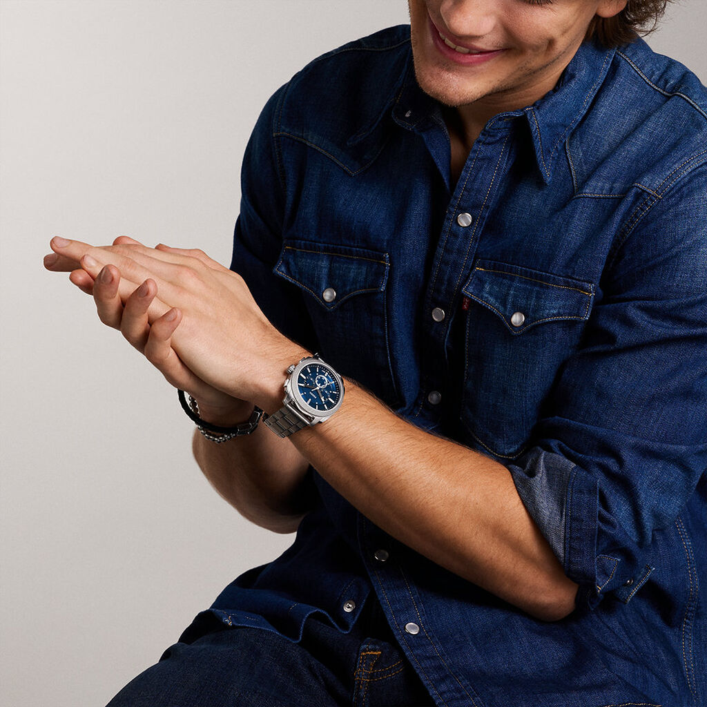 Montre Fossil Machine Bleu - Montres Homme | Histoire d’Or
