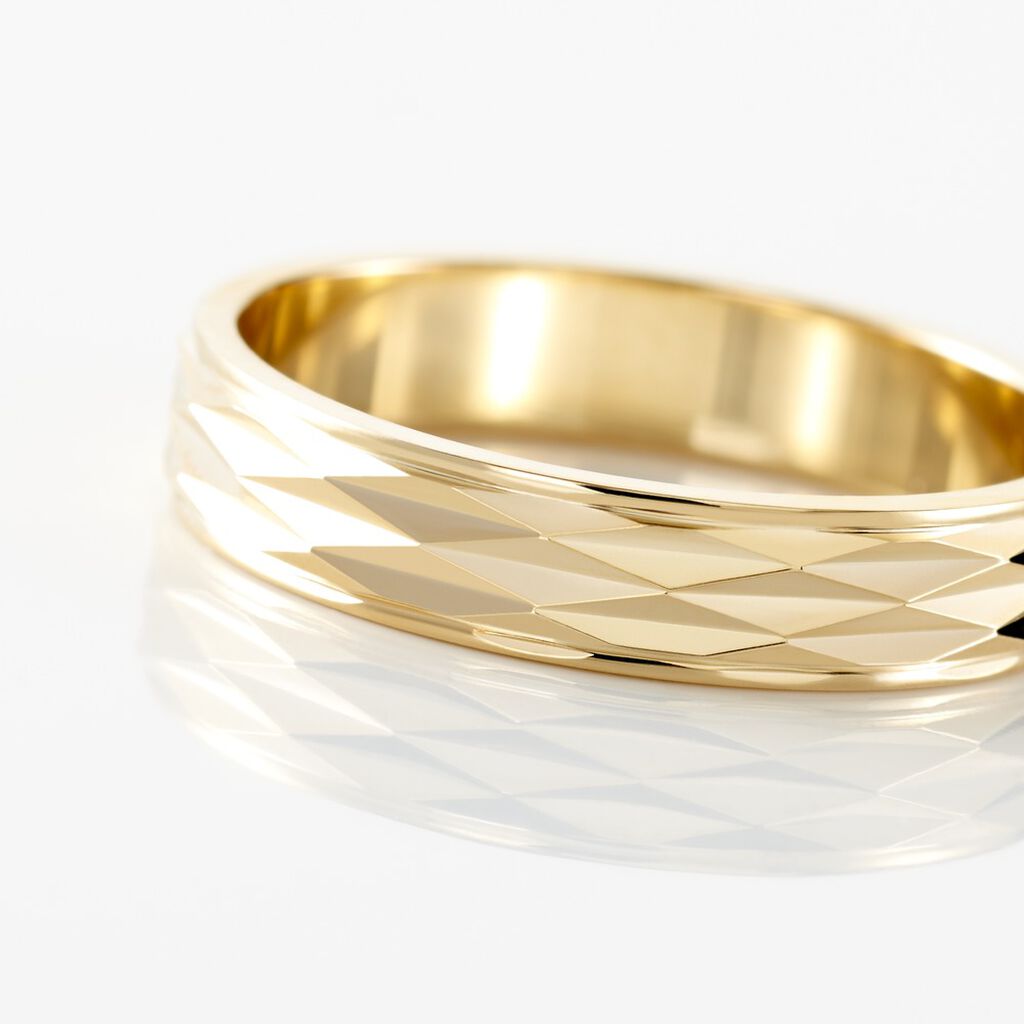 Alliance Harmonia Facetee Ruban Plat Or Jaune - Alliances Famille | Histoire d’Or
