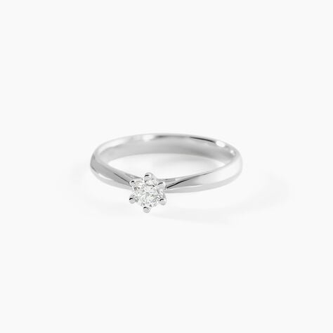 Bague Solitaire Veronika Or Blanc Diamant - Bagues solitaires Femme | Histoire d&rsquo;Or