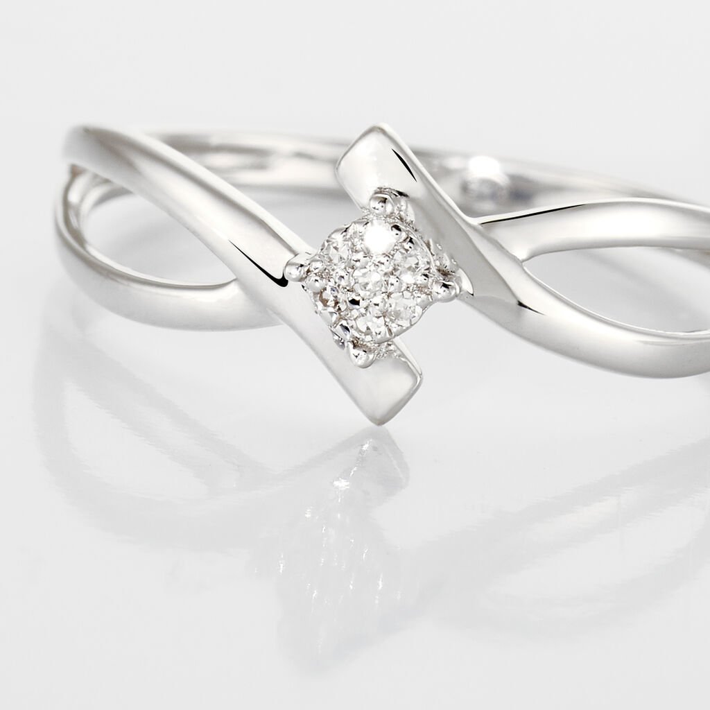 Bague Jone Or Blanc Diamant - Bagues avec pierre Femme | Histoire d&rsquo;Or