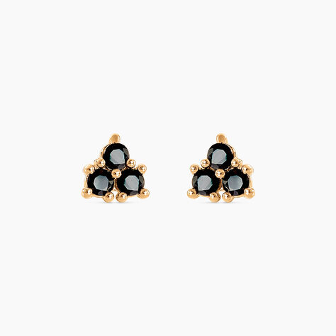 Boucles D'oreilles Puces Midnight Royalty Plaqué Or Jaune Oxyde - Boucles d'oreilles fantaisie Femme | Histoire d’Or