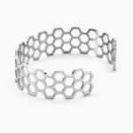 Bracelet Jonc Ouvert Acier Blanc Buglose - Bracelets joncs Femme | Histoire d&rsquo;Or