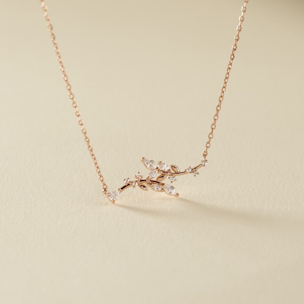 Collier Wendy Argent Rose Oxyde De Zirconium - Colliers fantaisie Femme | Histoire d’Or
