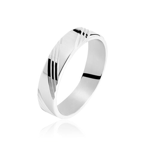 Alliance Karenn Argent Blanc - Alliances Homme | Histoire d&rsquo;Or