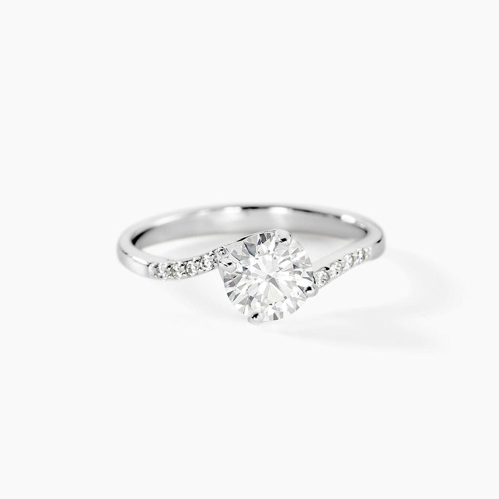 Bague Solitaire Maelane Argent Blanc Oxyde De Zirconium - Bagues solitaires Femme | Histoire d&rsquo;Or