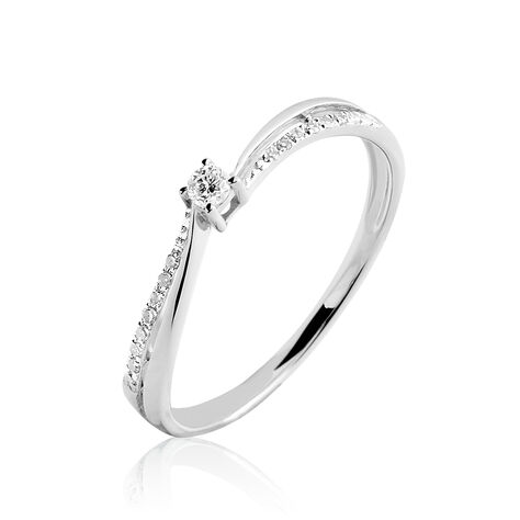 Bague Solitaire Asia Or Blanc Diamant - Bagues solitaires Femme | Histoire d’Or