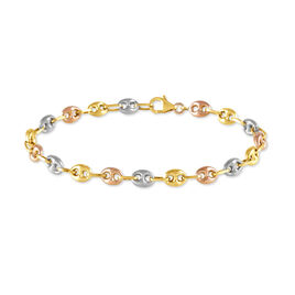 Bracelet Dami Maille Grain De Cafe Or Tricolore - Bracelets chaîne Femme | Histoire d’Or