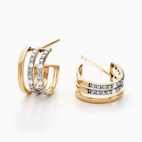 Créoles Katey Or Jaune Diamant - Boucles d'oreilles créoles Femme | Histoire d’Or