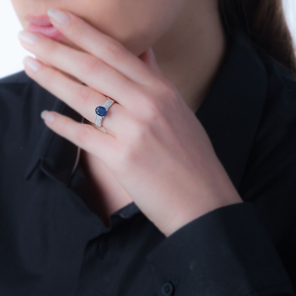 Bague Crista Or Blanc Saphir Et Diamant - Bagues solitaires Femme | Histoire d’Or