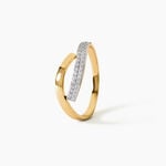 Bague Vero Argent Dor&eacute; A L'Or 750/1000 Oxyde De Zirconium - Bagues avec pierre Femme | Histoire d&rsquo;Or