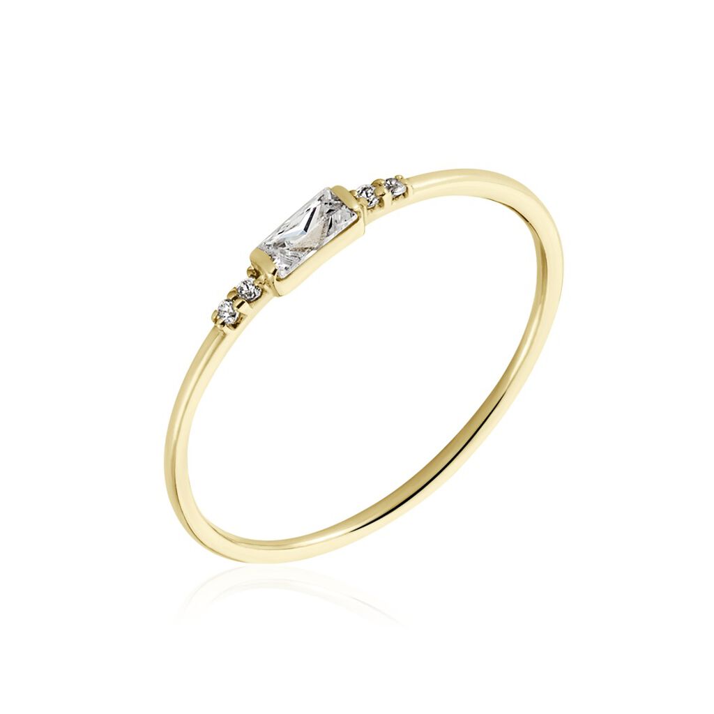 Bague Solitaire Or Jaune Sentimentale Oxyde De Zirconium - Bagues solitaires Femme | Histoire d’Or
