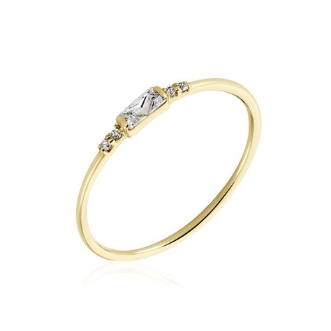 Bague Solitaire Or Jaune Sentimentale Oxyde De Zirconium - Bagues solitaires Femme | Histoire d’Or