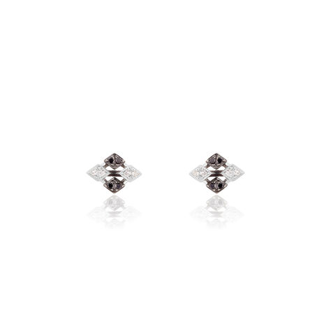 Boucles D'oreilles Pendantes Enid Or Blanc Diamant - Clous d'oreilles Femme | Histoire d’Or