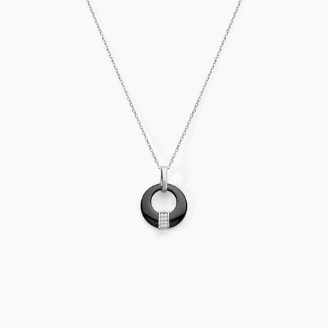 Collier Suzanne Argent Blanc C&eacute;ramique Et Oxyde De Zirconium - Colliers fantaisie Femme | Histoire d&rsquo;Or