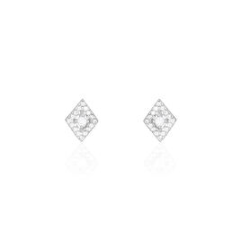 Boucles D'oreilles Puces Dilay Argent Blanc Oxyde De Zirconium - Boucles d'oreilles fantaisie Femme | Histoire d’Or